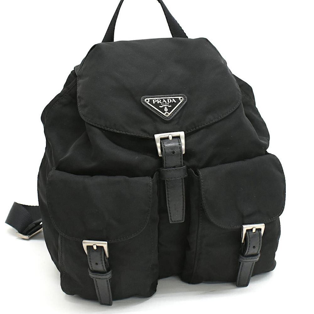 Prada Backpack Pocono Black Triangle Plate